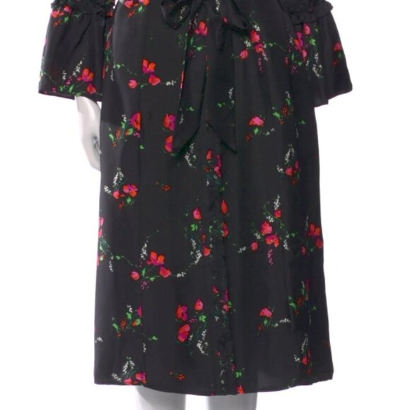 NWOT Julie Fagerholt Heartmade Harin Floral Silk Midi Dress in Black XS $745 - Picture 9 of 11